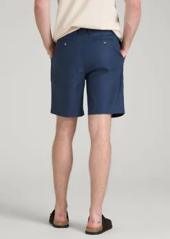 Stretch Cotton Linen Blend Shorts for Tall Men