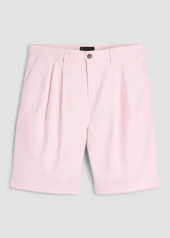 Stretch Cotton Linen Blend Shorts for Tall Men