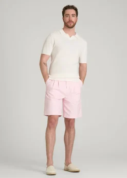 Stretch Cotton Linen Blend Shorts for Tall Men