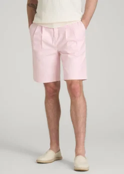 Stretch Cotton Linen Blend Shorts for Tall Men