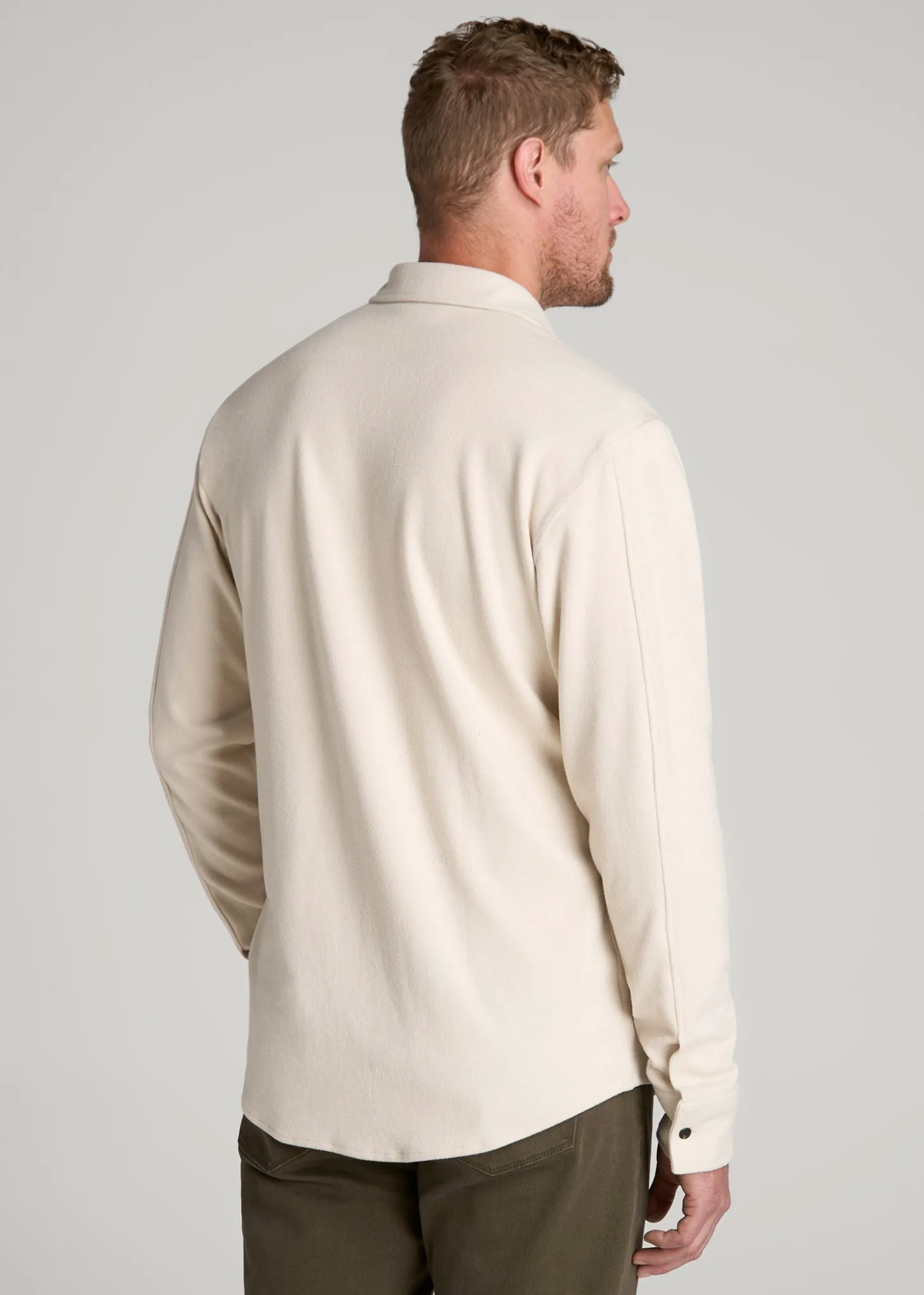 Stretch Flannel Button Shirt for Tall Men