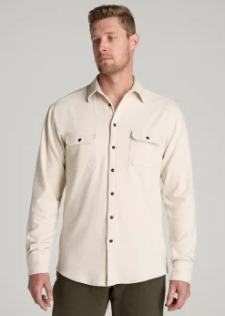 Stretch Flannel Button Shirt for Tall Men
