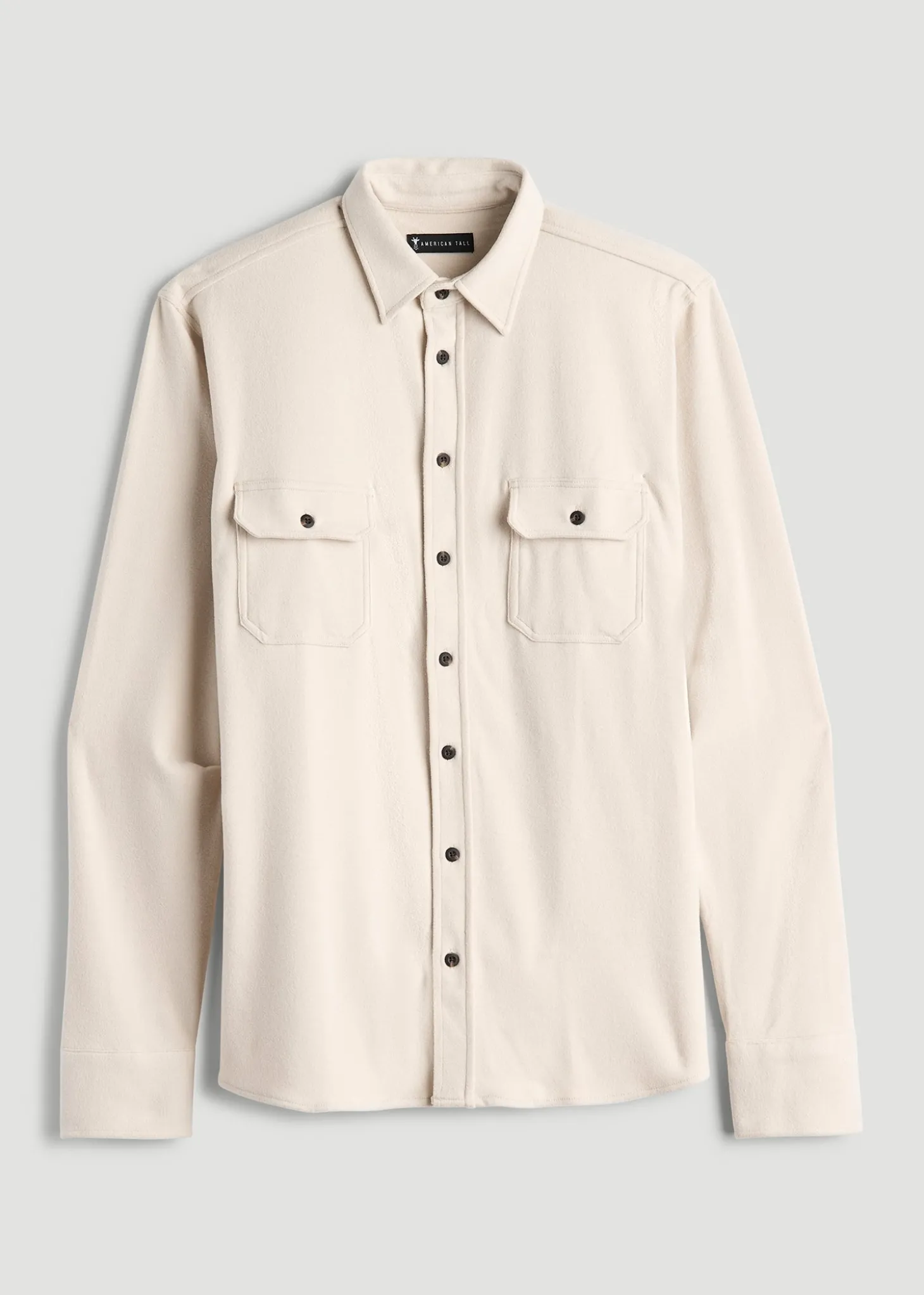 Stretch Flannel Button Shirt for Tall Men