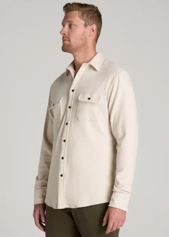 Stretch Flannel Button Shirt for Tall Men