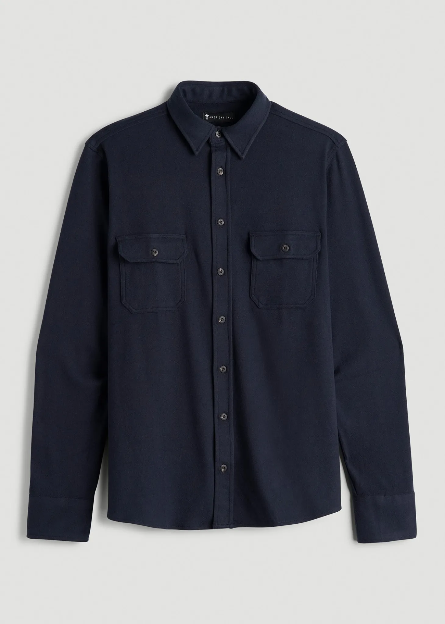 Stretch Flannel Button Shirt for Tall Men