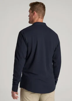 Stretch Flannel Button Shirt for Tall Men