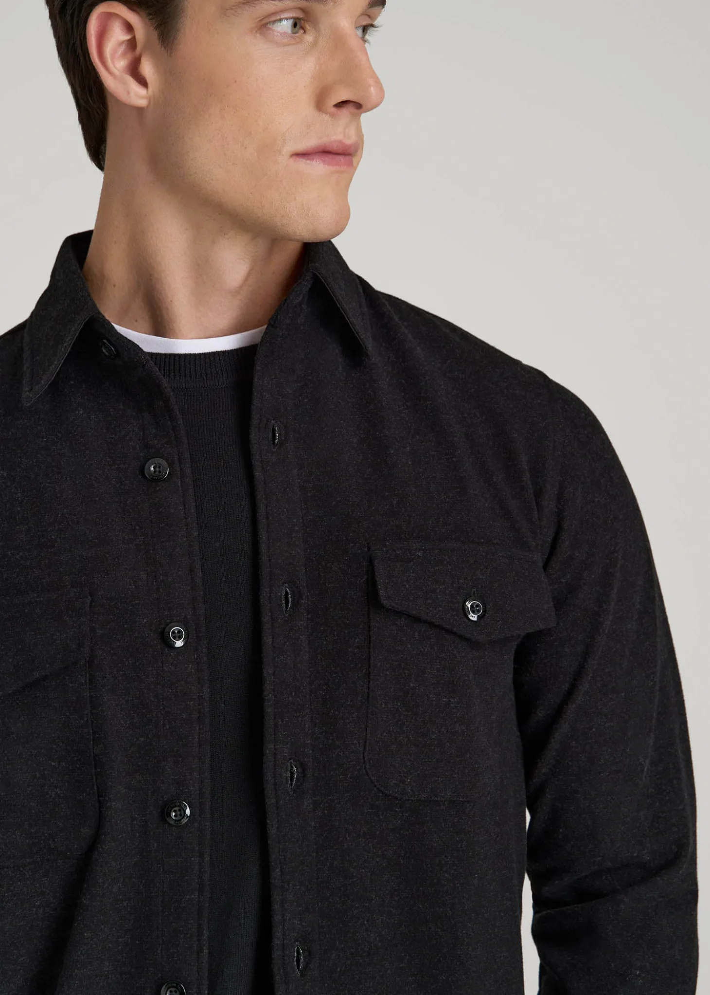Stretch Knit Overshirt for Tall Men