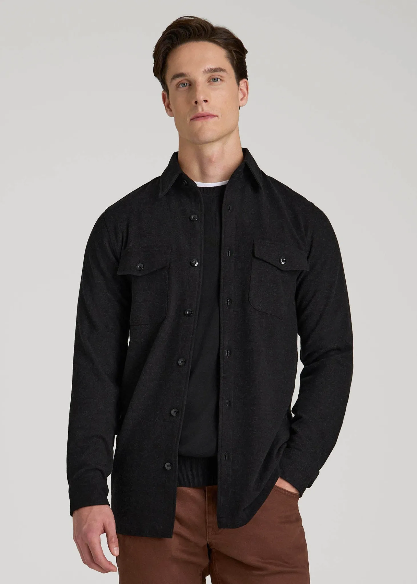 Stretch Knit Overshirt for Tall Men