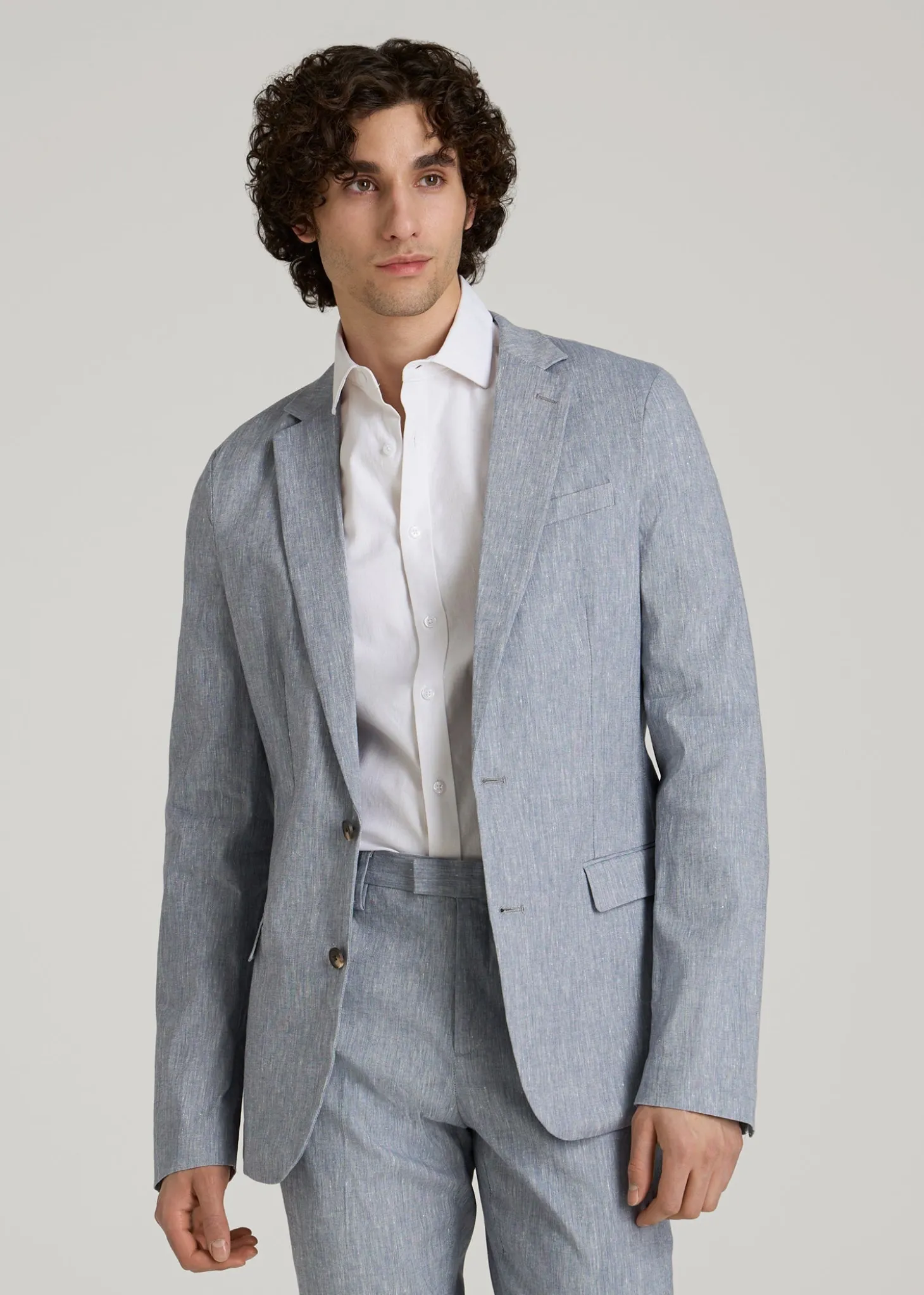 Stretch Linen Blazer for Tall Men