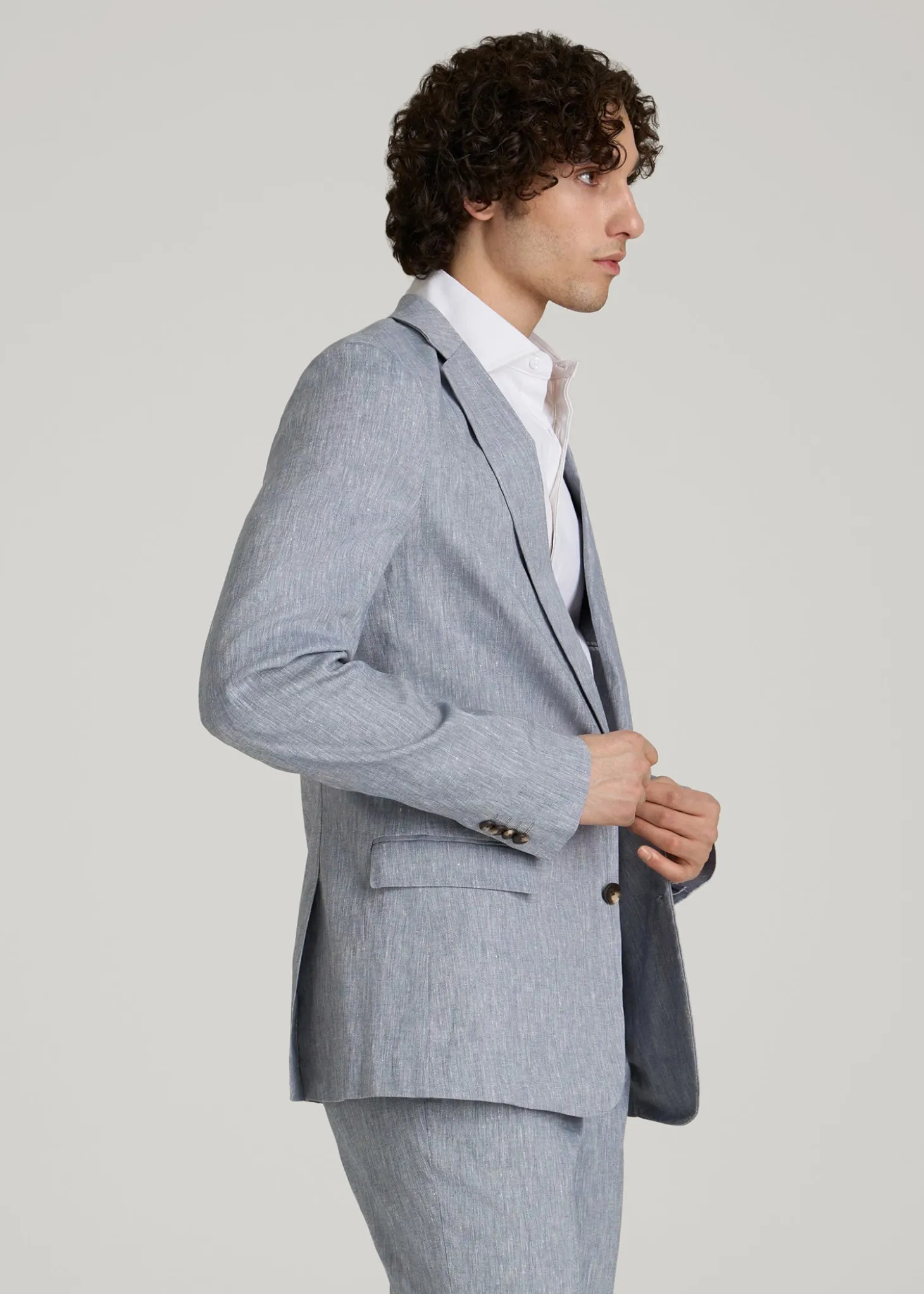 Stretch Linen Blazer for Tall Men
