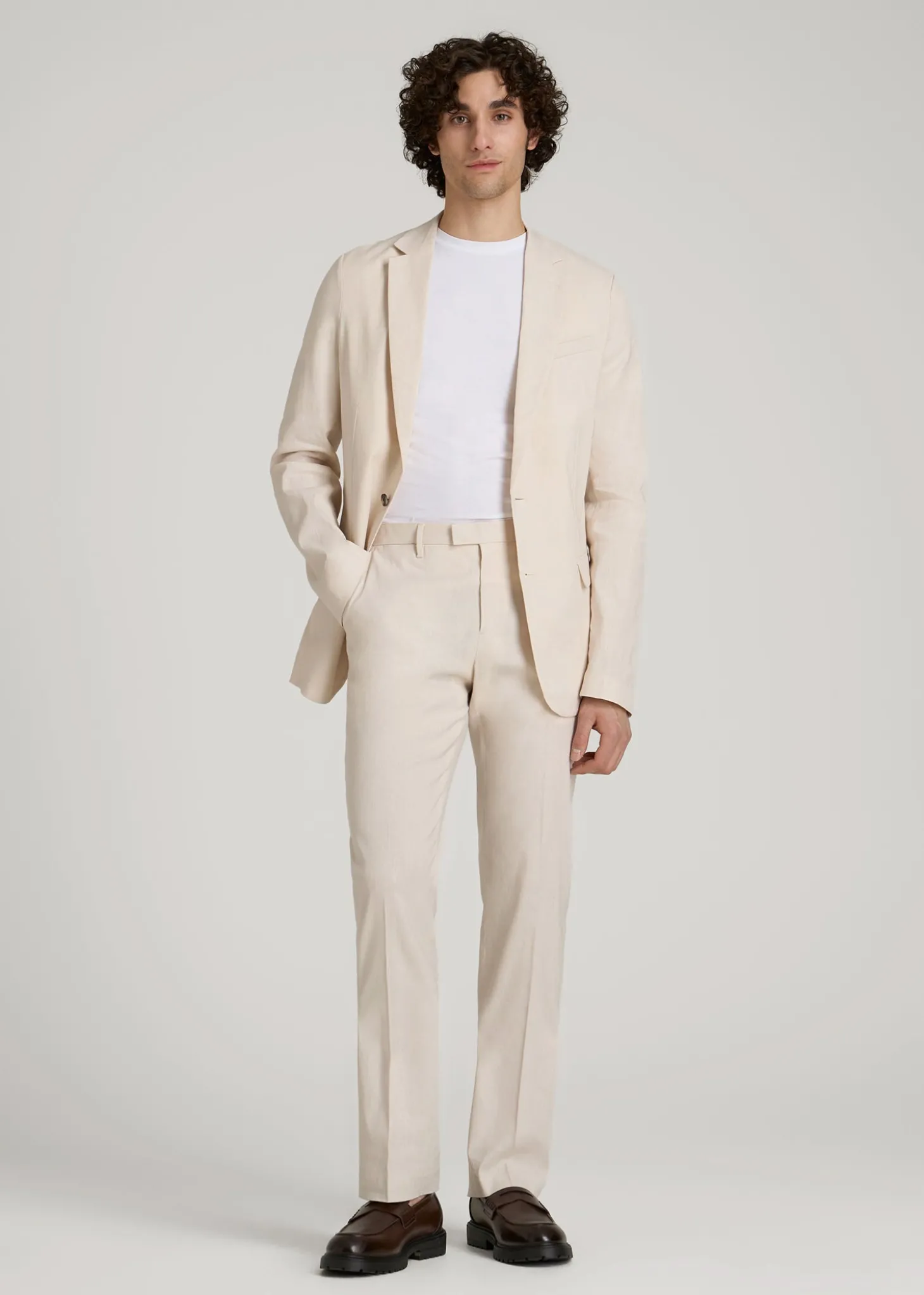 Stretch Linen Blazer for Tall Men