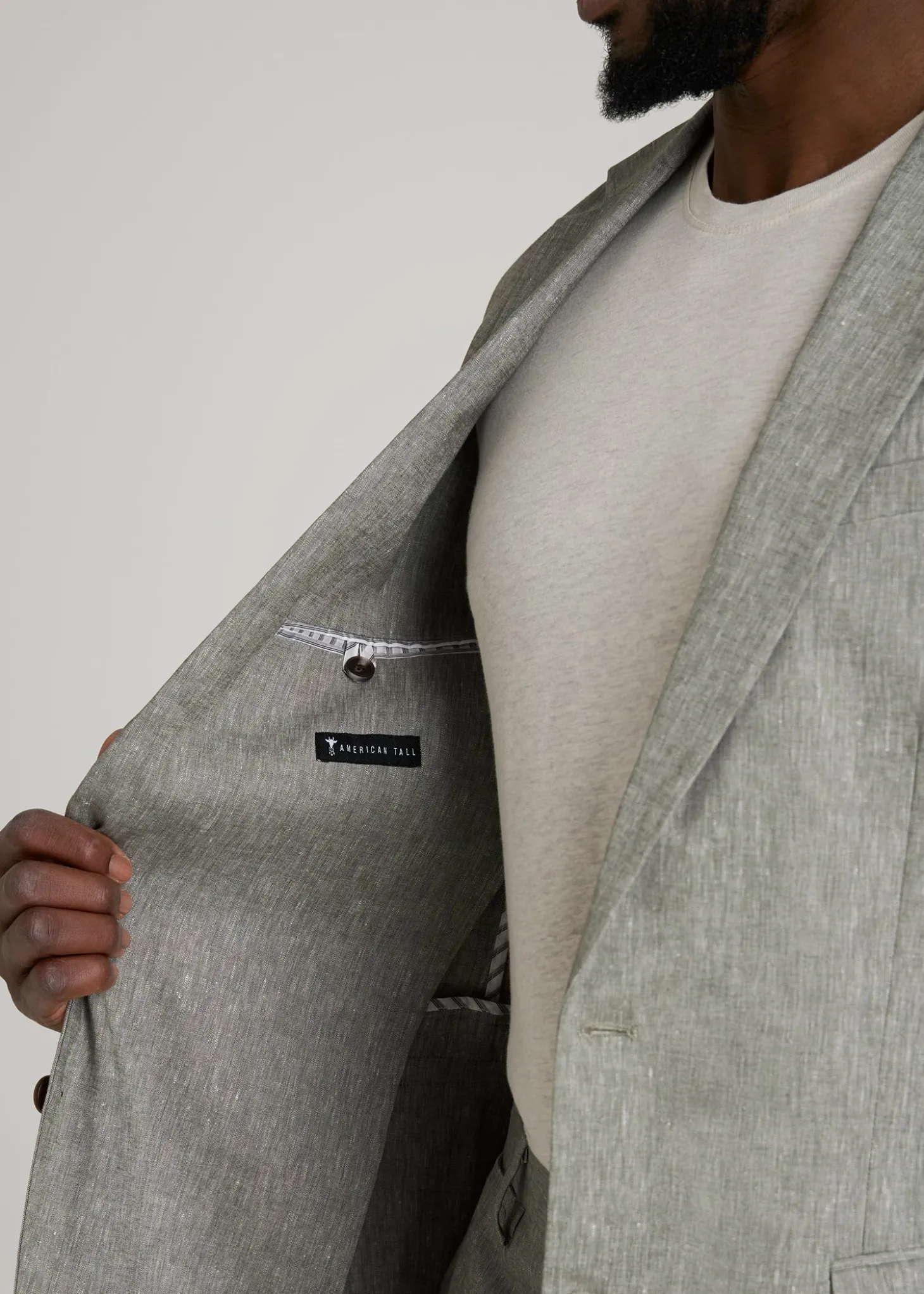 Stretch Linen Blazer for Tall Men