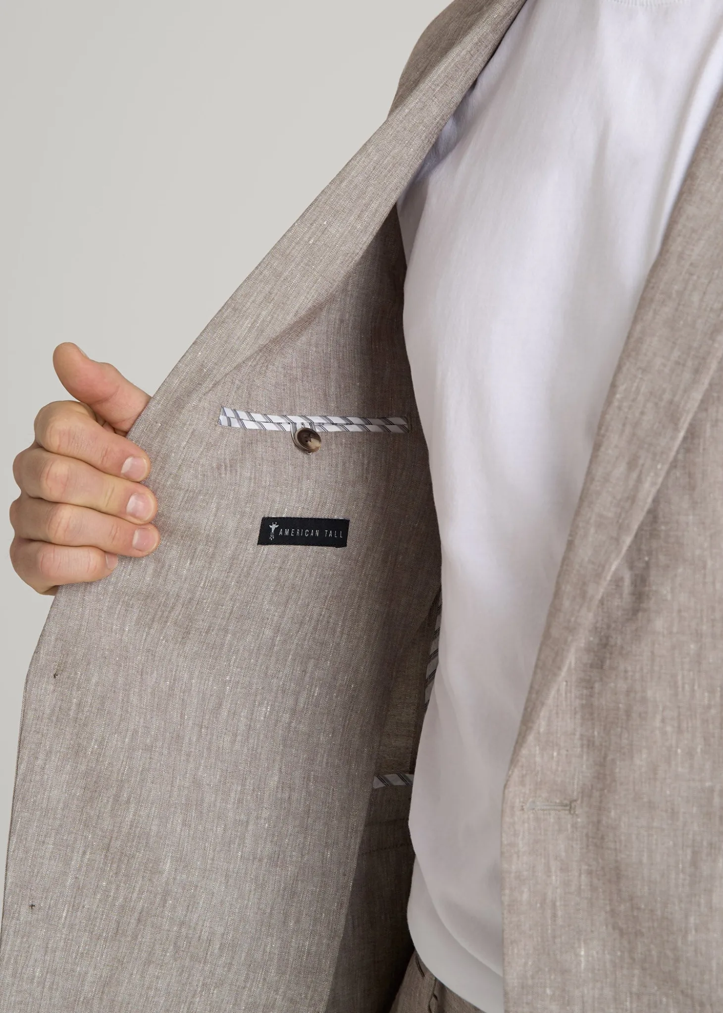 Stretch Linen Blazer for Tall Men