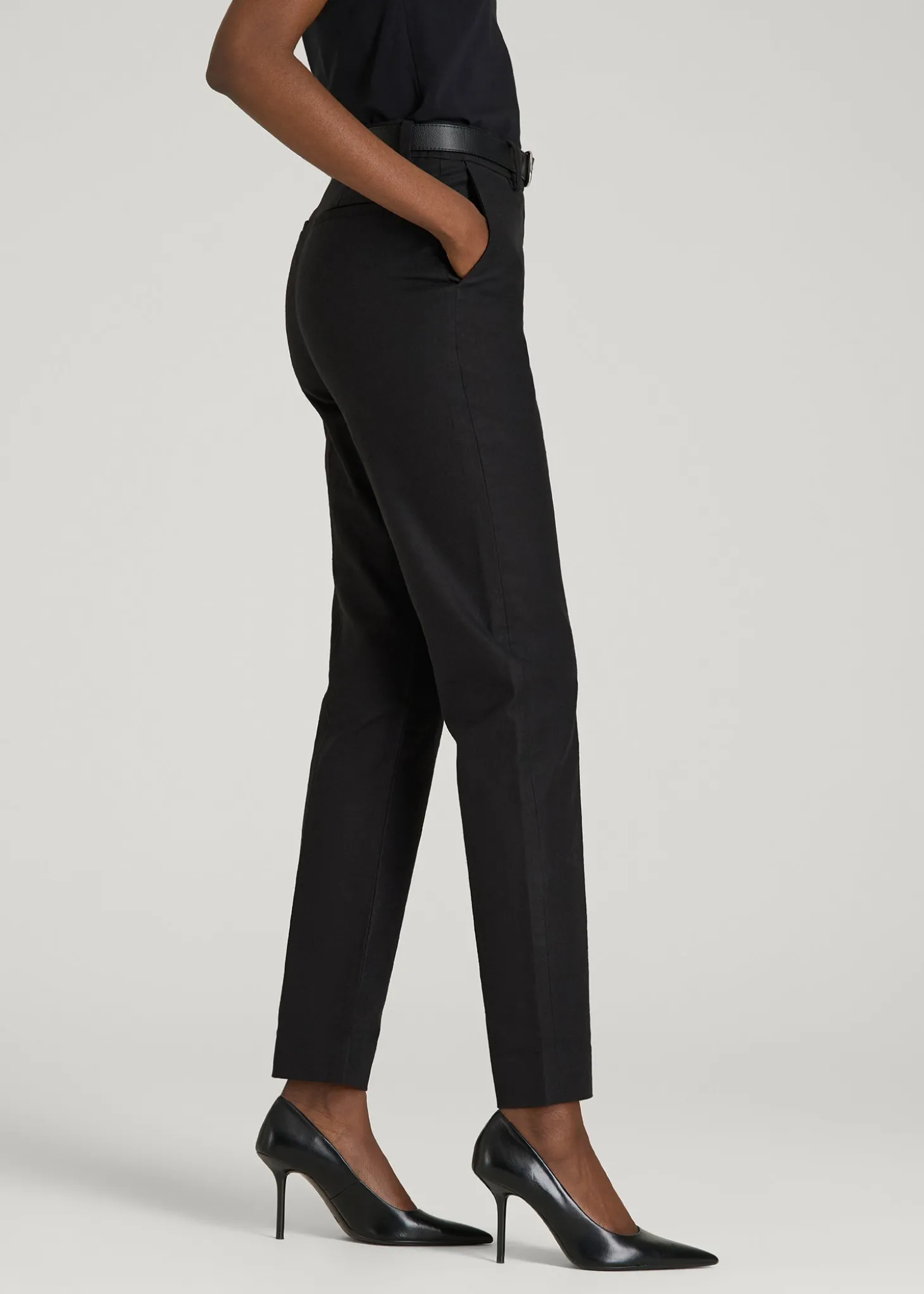 Stretch Linen Blend Dress Pants for Tall Women