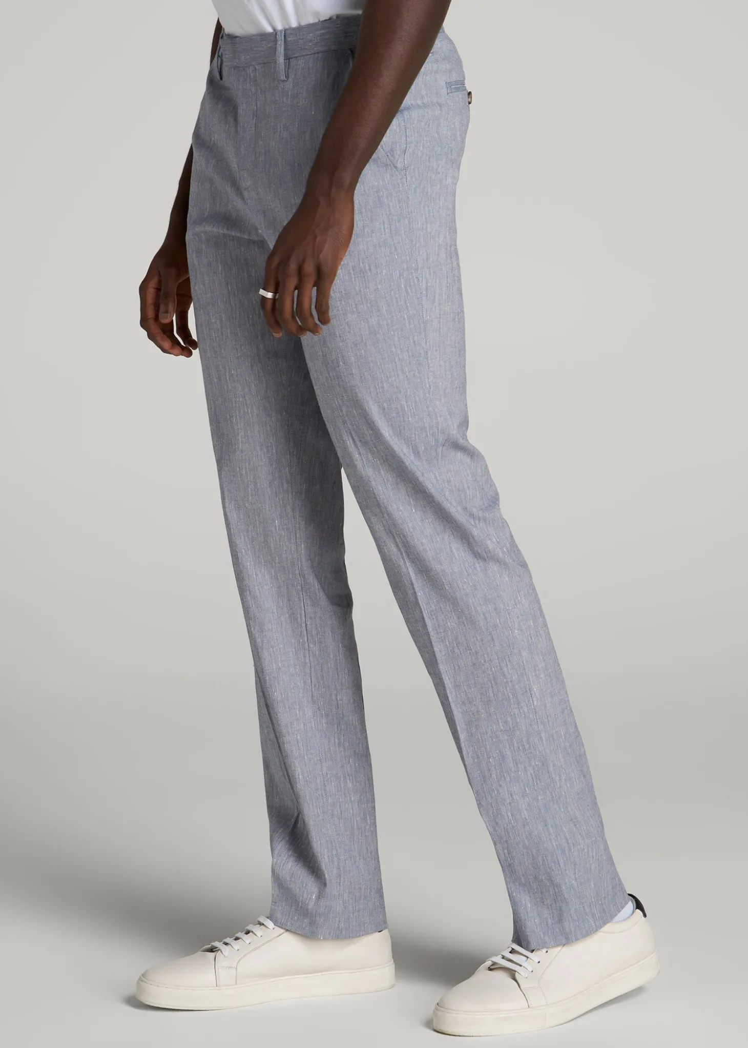 Stretch Linen Dress Pants for Tall Men