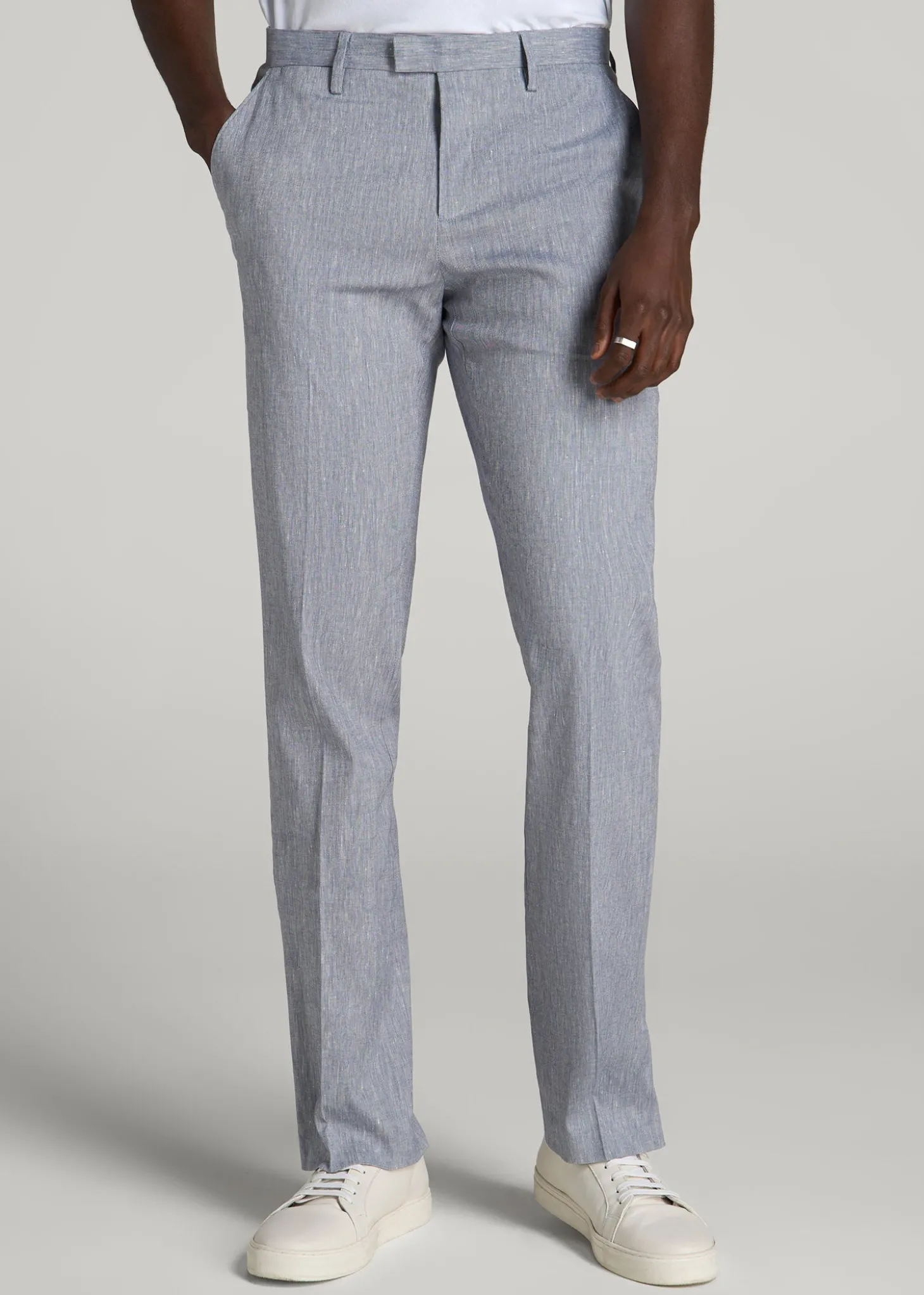 Stretch Linen Dress Pants for Tall Men