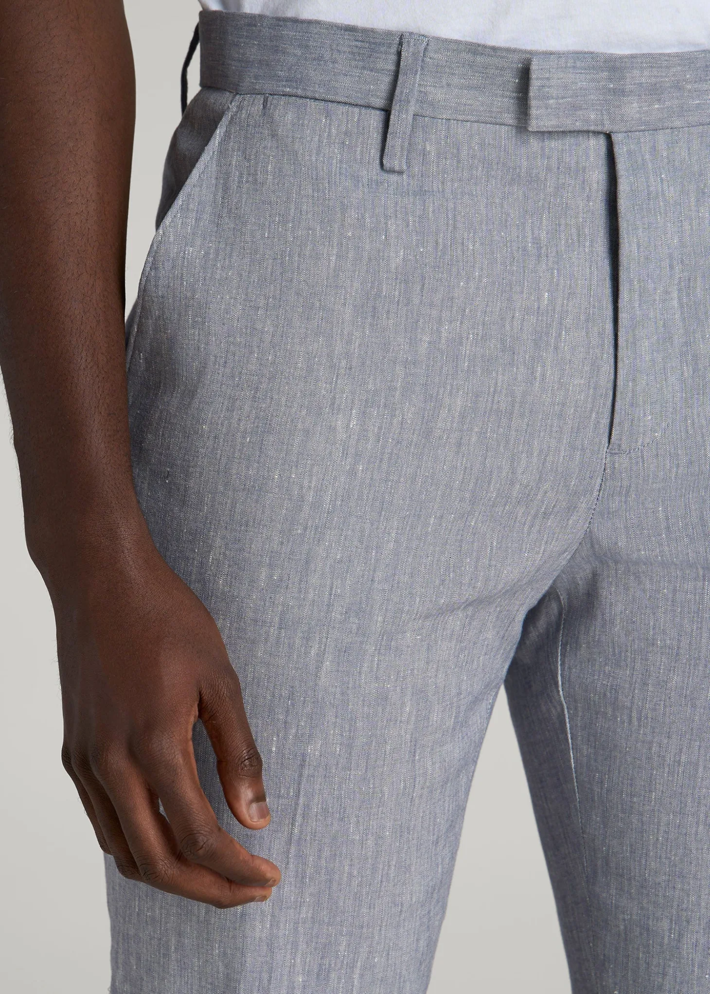 Stretch Linen Dress Pants for Tall Men