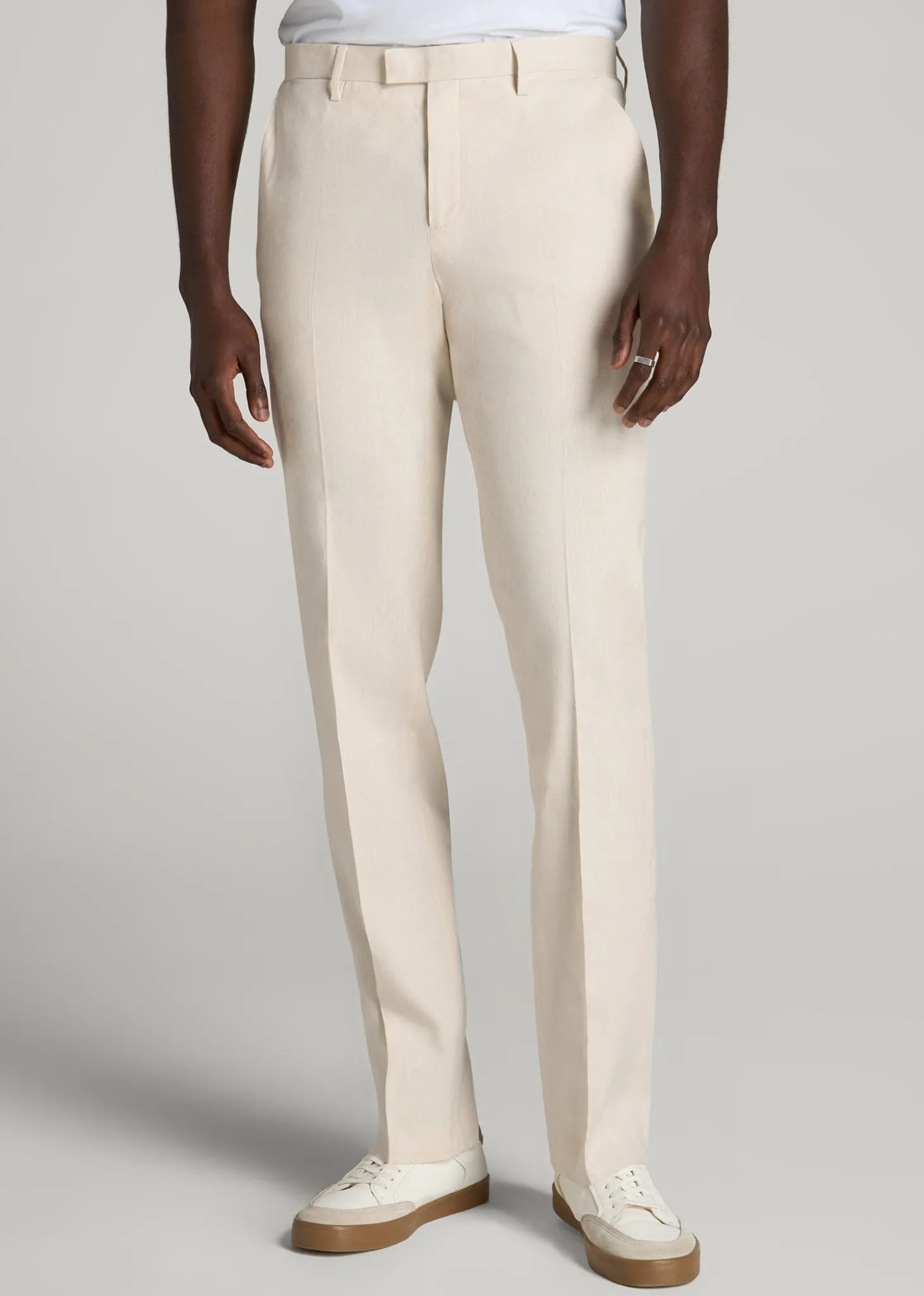 Stretch Linen Dress Pants for Tall Men