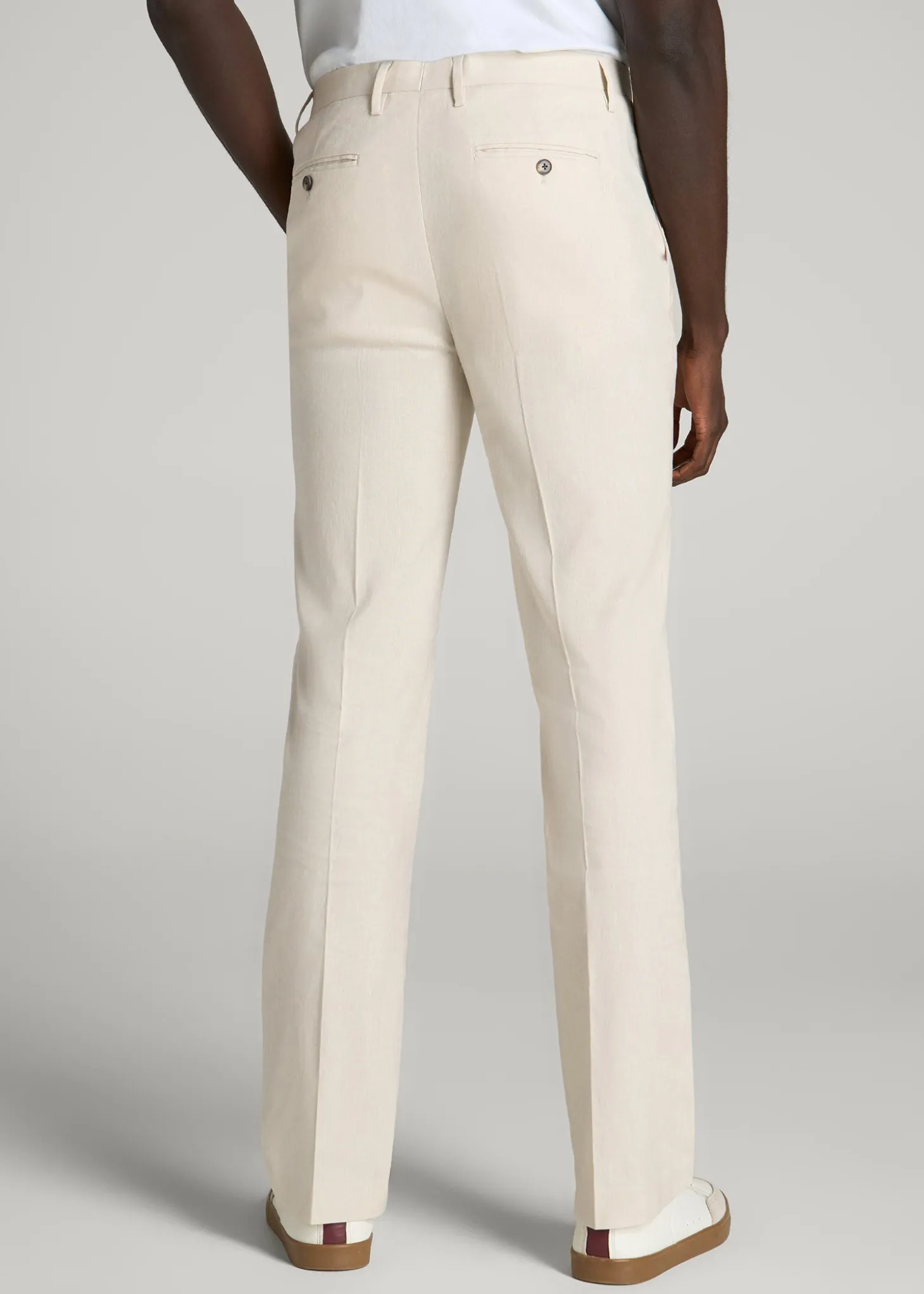 Stretch Linen Dress Pants for Tall Men
