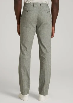 Stretch Linen Dress Pants for Tall Men