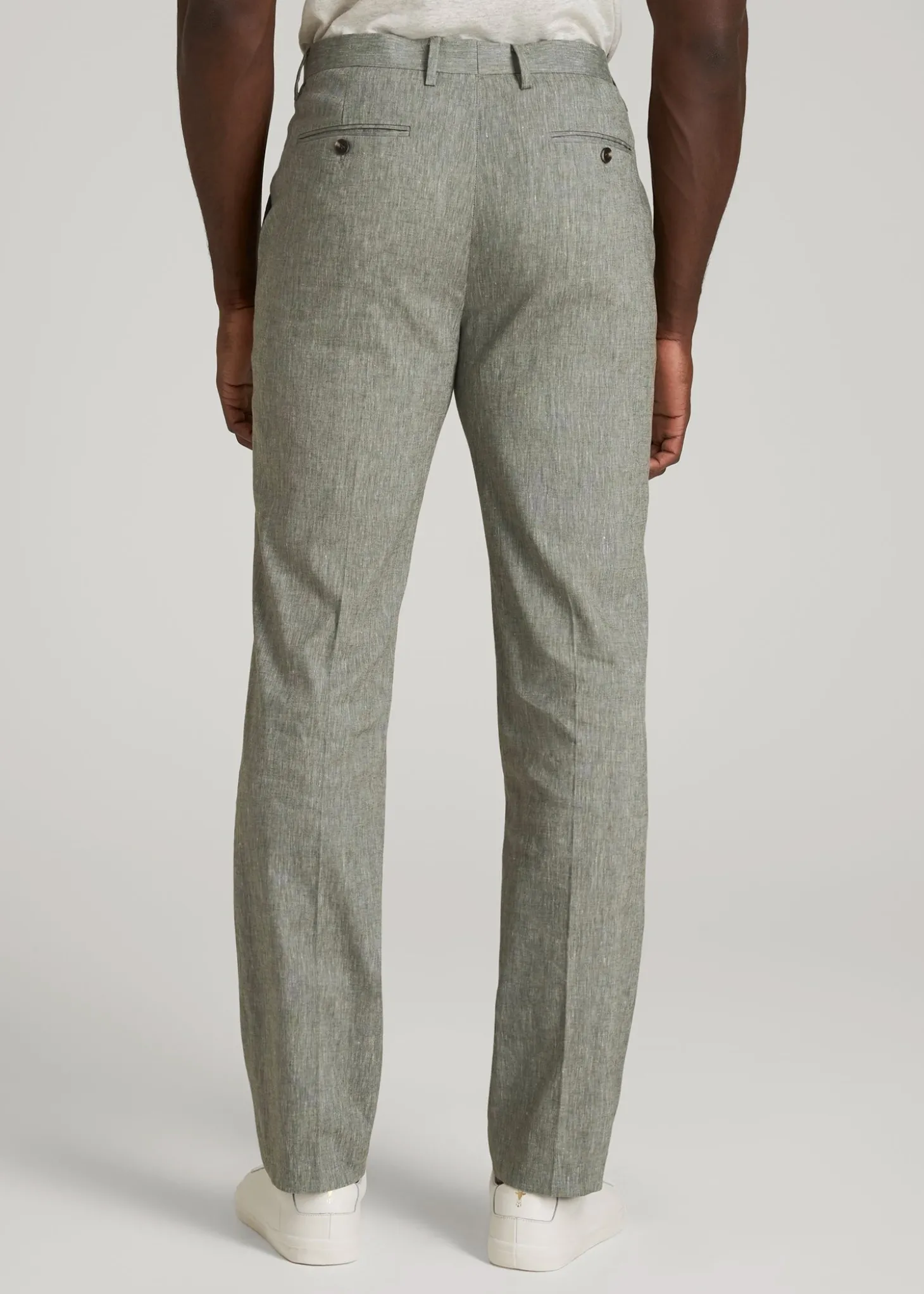 Stretch Linen Dress Pants for Tall Men