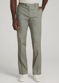 Stretch Linen Dress Pants for Tall Men