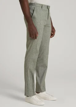 Stretch Linen Dress Pants for Tall Men