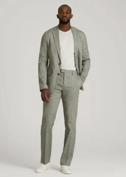 Stretch Linen Dress Pants for Tall Men