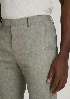Stretch Linen Dress Pants for Tall Men