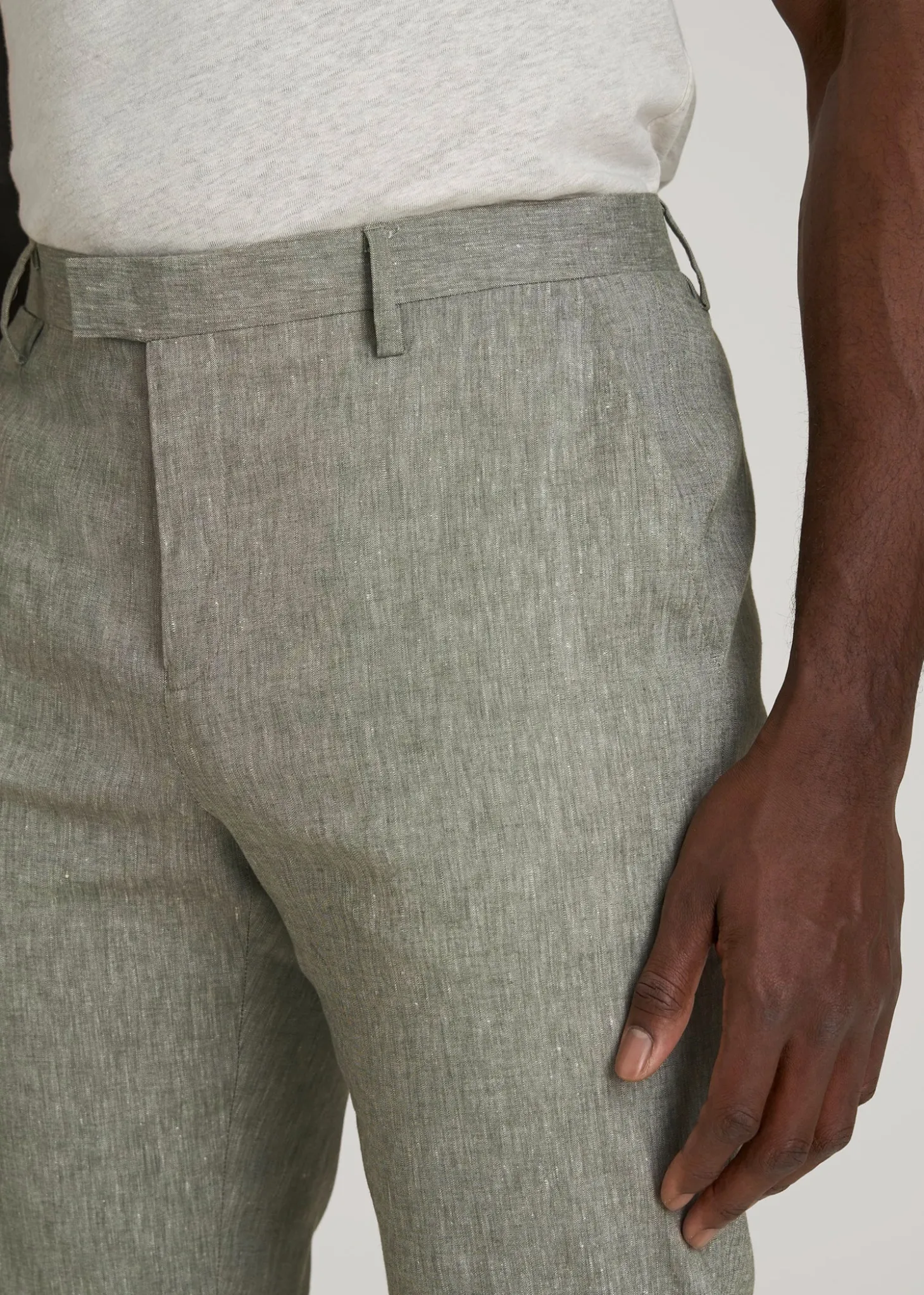 Stretch Linen Dress Pants for Tall Men