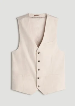 Stretch Linen Suit Vest for Tall Men