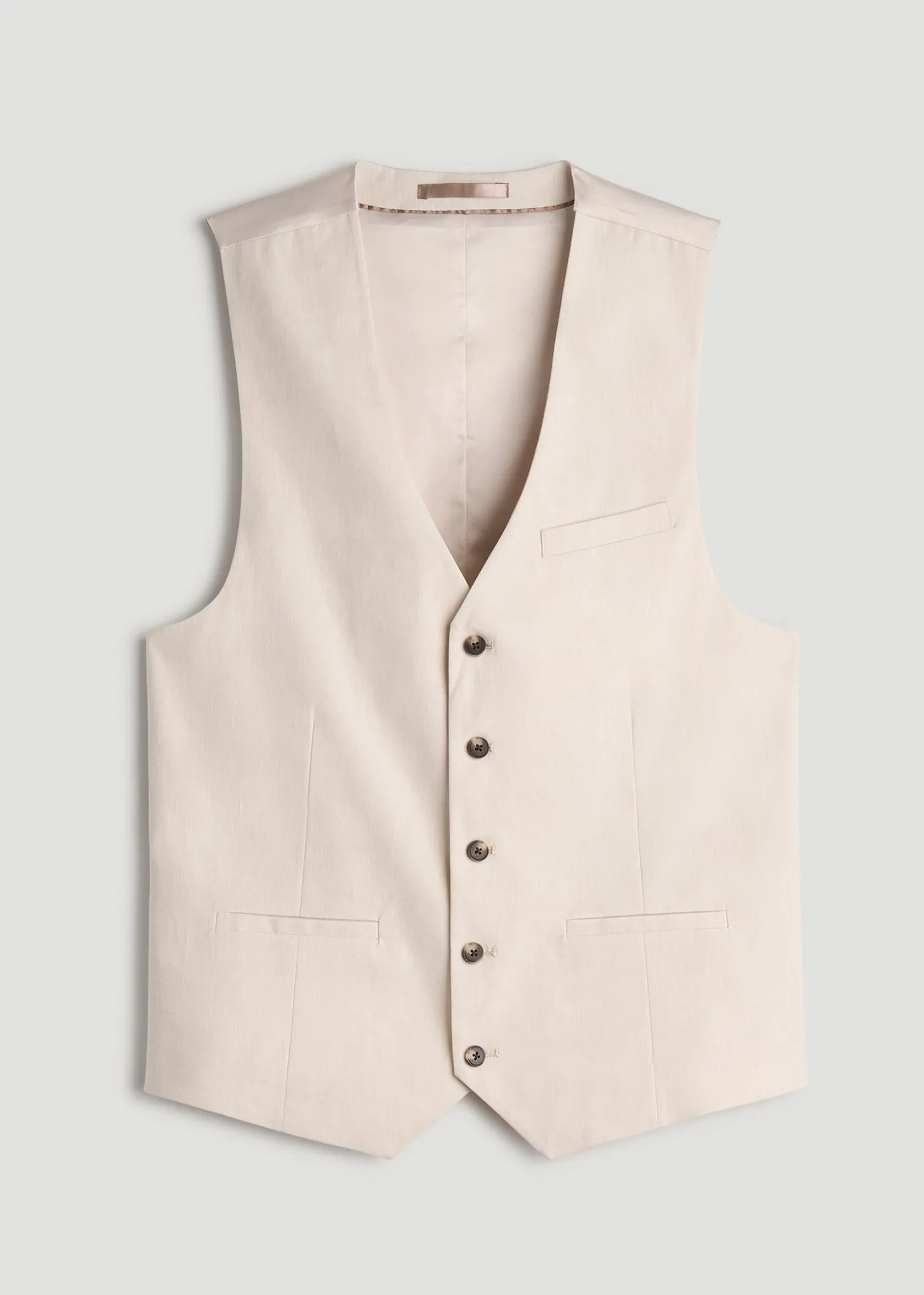 Stretch Linen Suit Vest for Tall Men
