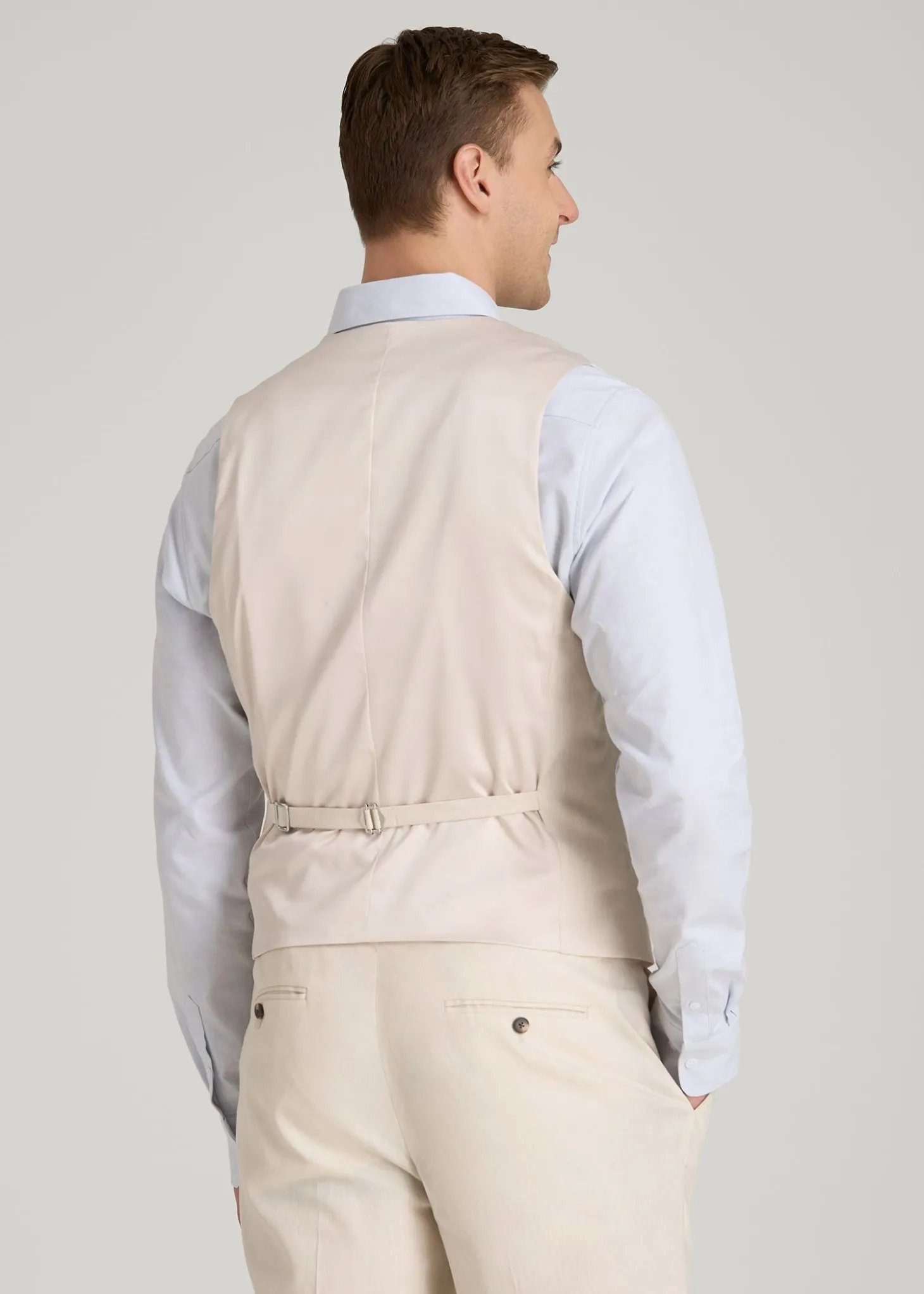 Stretch Linen Suit Vest for Tall Men