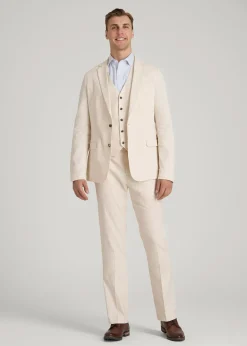 Stretch Linen Suit Vest for Tall Men