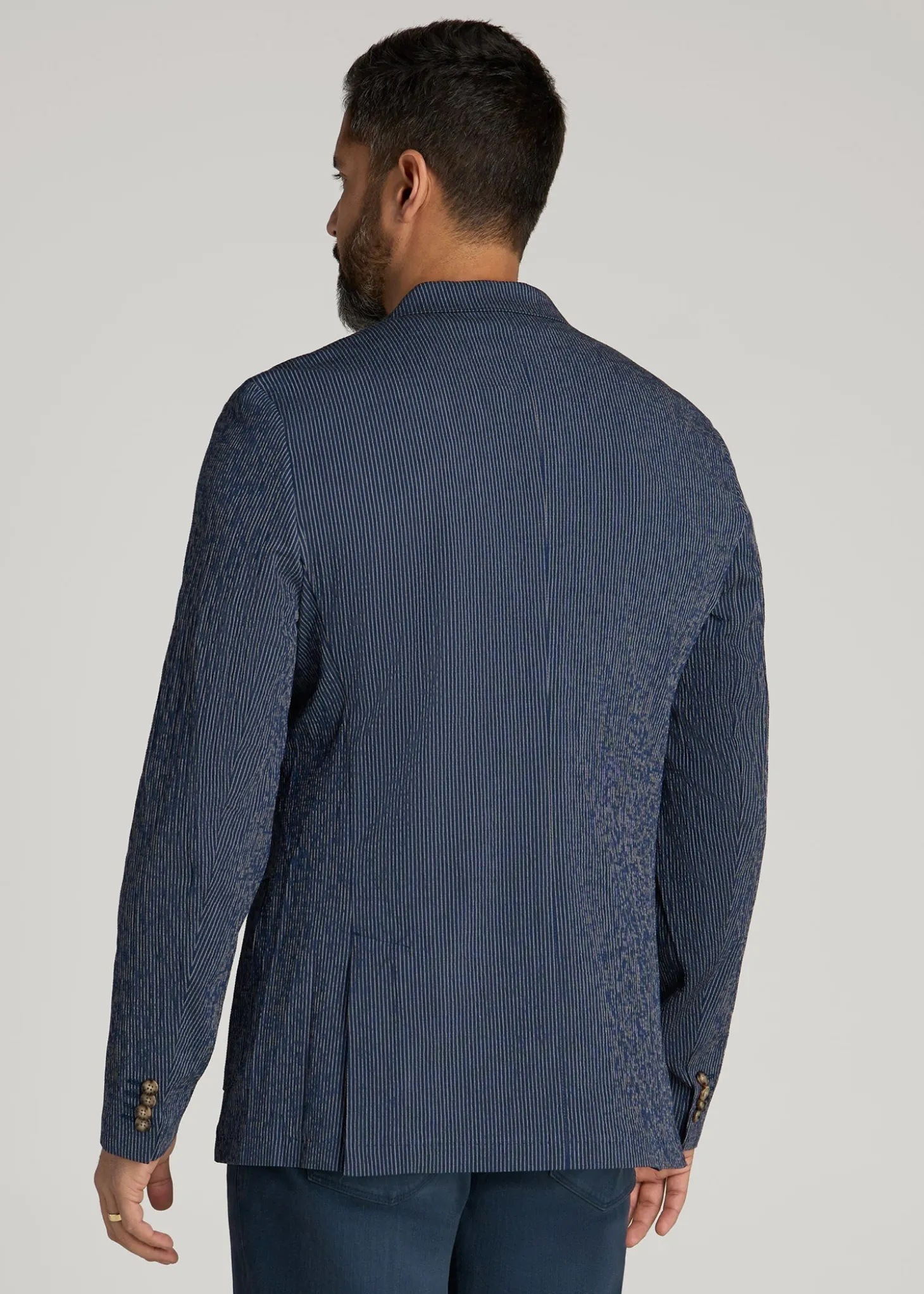 Stretch Seersucker Blazer for Tall Men