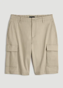 Stretch Twill Cargo Shorts for Tall Men