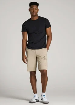 Stretch Twill Cargo Shorts for Tall Men