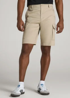 Stretch Twill Cargo Shorts for Tall Men