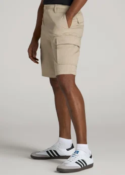 Stretch Twill Cargo Shorts for Tall Men