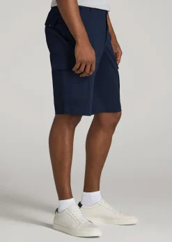 Stretch Twill Cargo Shorts for Tall Men