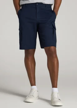 Stretch Twill Cargo Shorts for Tall Men