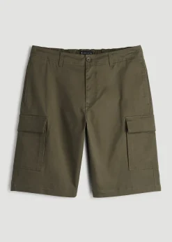 Stretch Twill Cargo Shorts for Tall Men