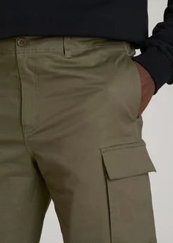 Stretch Twill Cargo Shorts for Tall Men