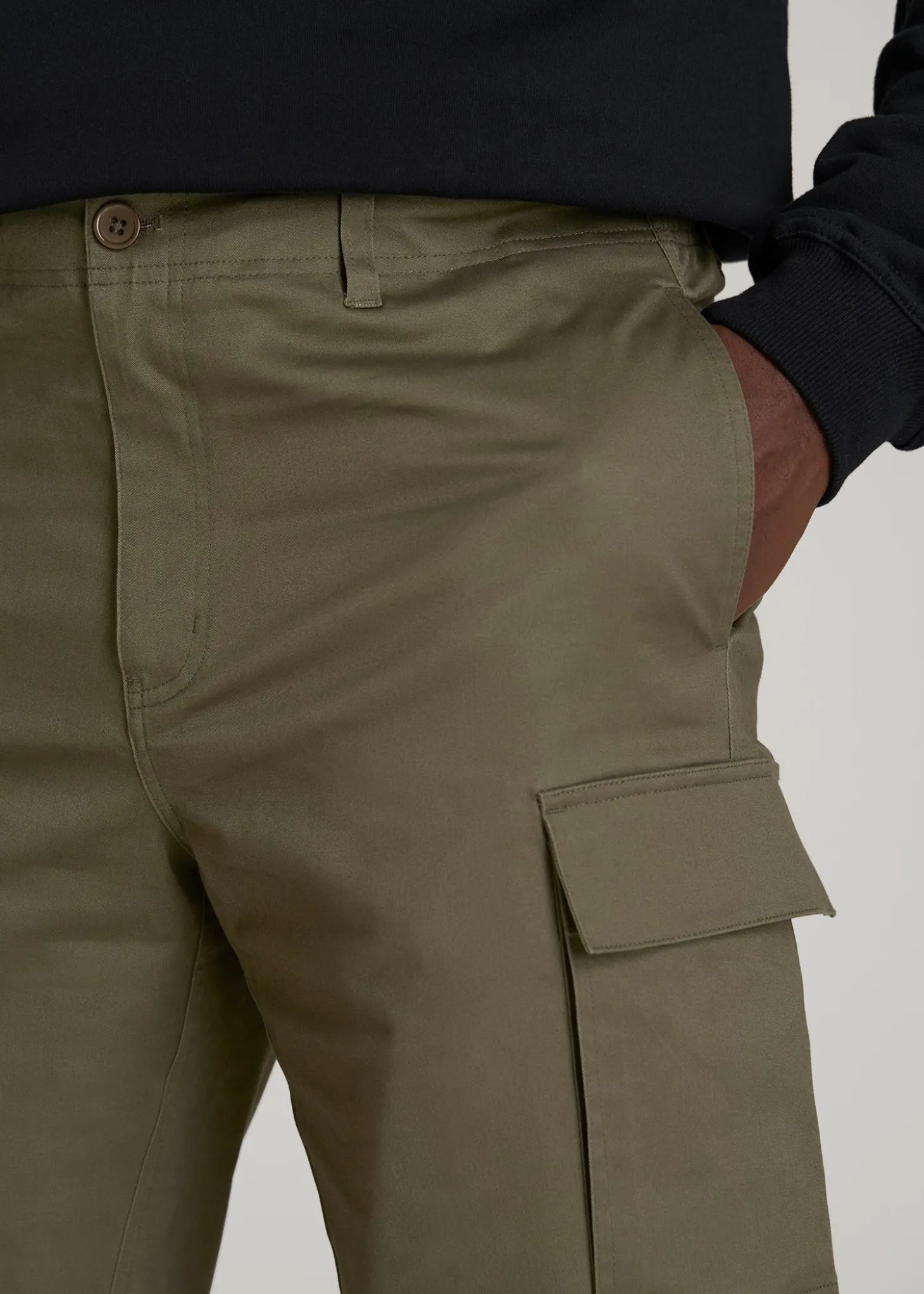 Stretch Twill Cargo Shorts for Tall Men