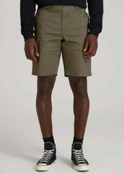 Stretch Twill Cargo Shorts for Tall Men