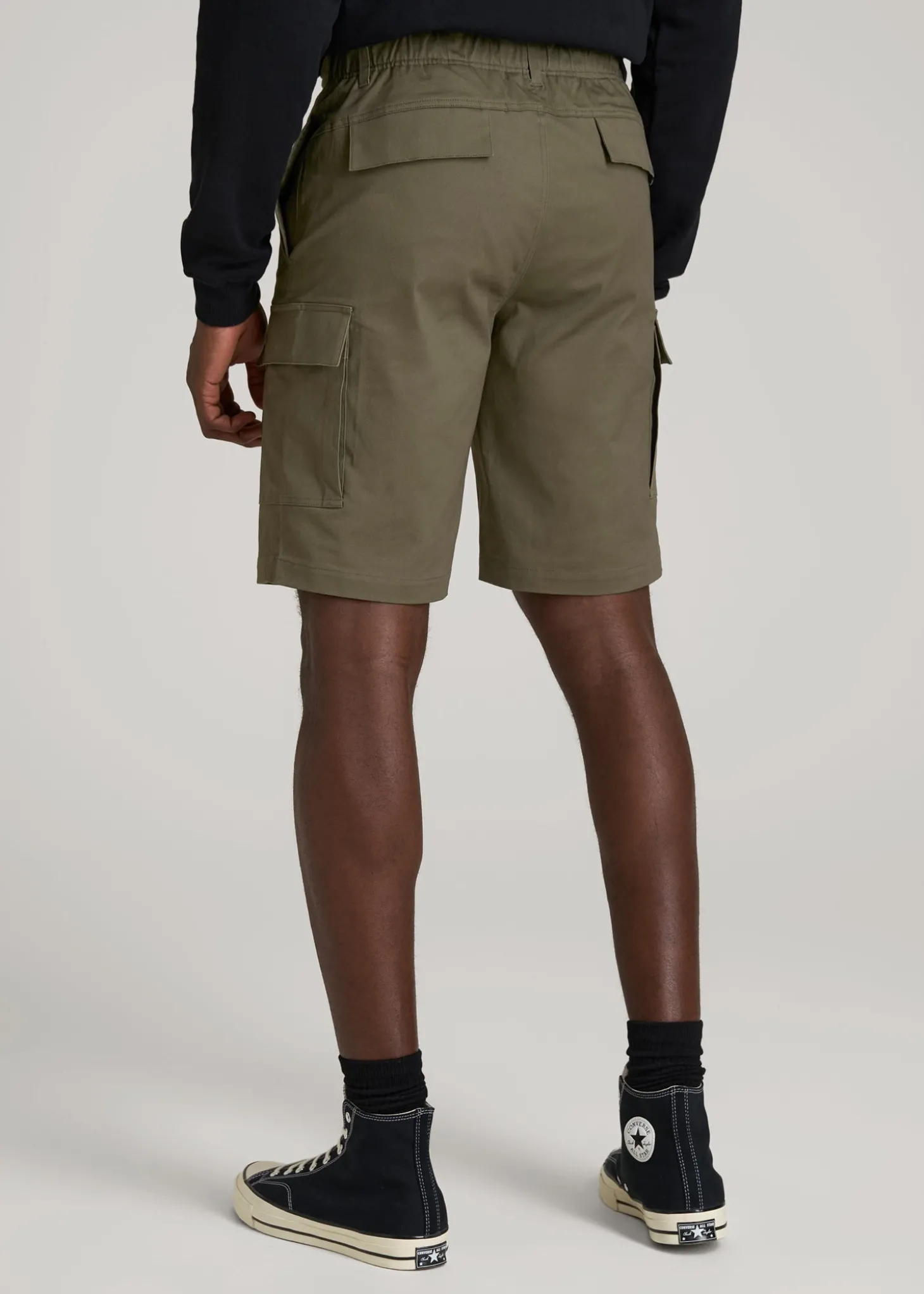 Stretch Twill Cargo Shorts for Tall Men