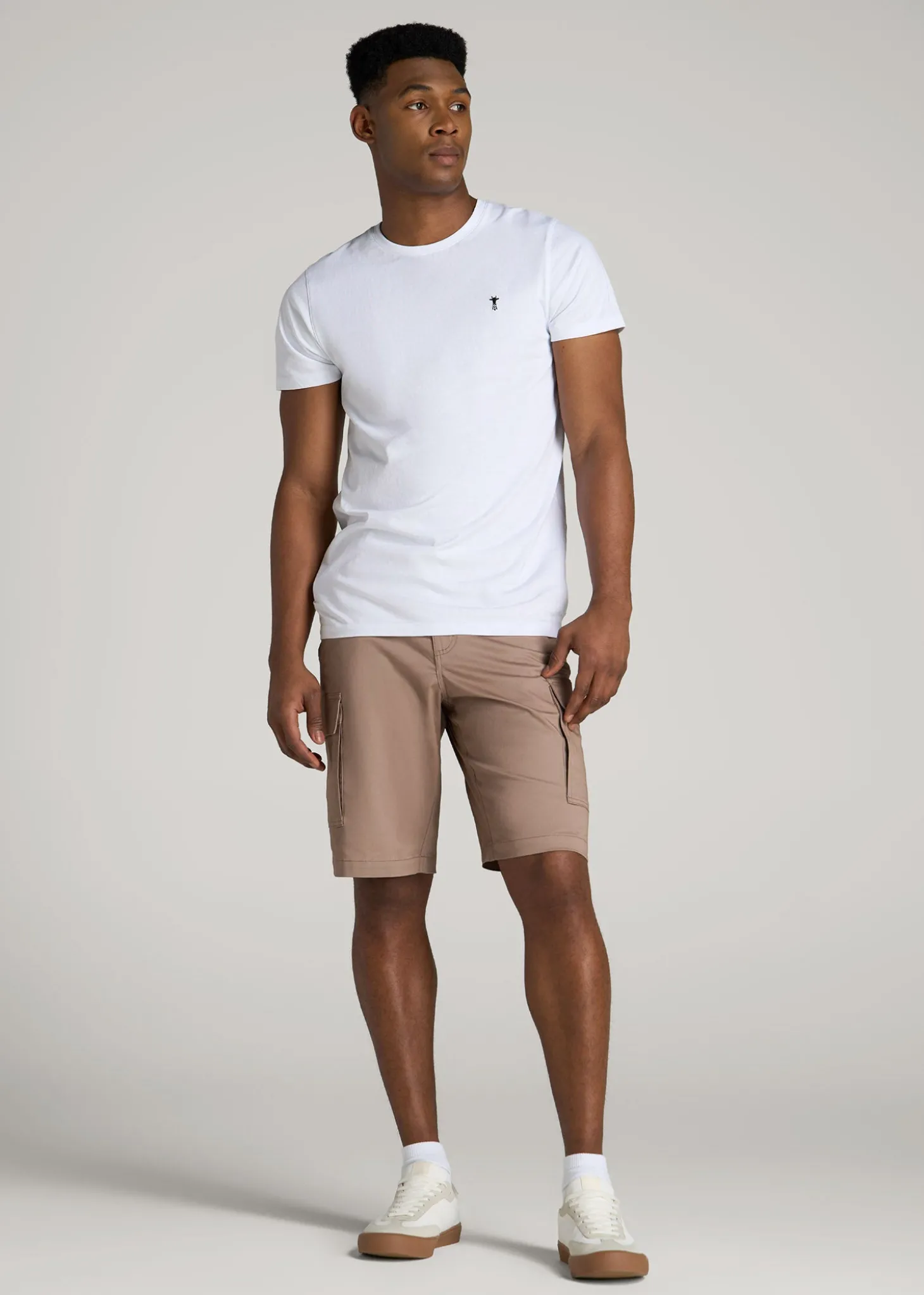 Stretch Twill Cargo Shorts for Tall Men