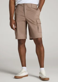 Stretch Twill Cargo Shorts for Tall Men