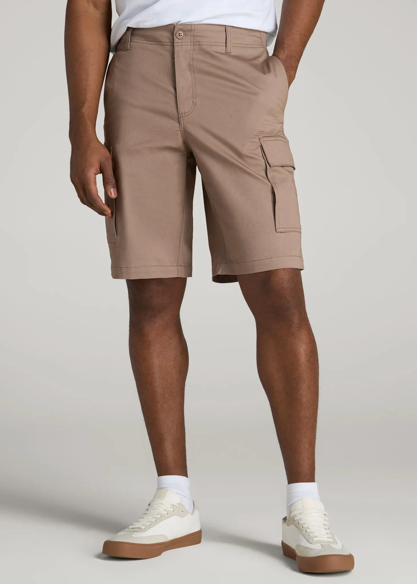 Stretch Twill Cargo Shorts for Tall Men