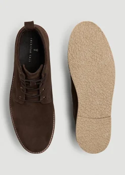 Suede Crepe Sole Boots for Tall Men